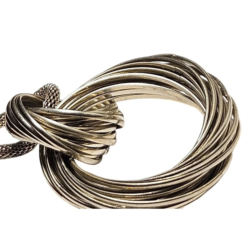 Vintage Necklace Charming Charlie‎ Eternity Knot Pendant Silver-Tone Business 17